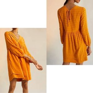 Maeve- Pintucked Collar Mini Dress-Women’s Size: Small-Color: Gold-NEW!!